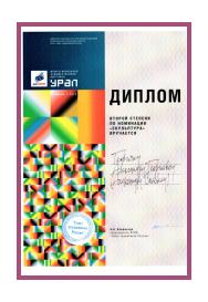 Диплом Мин.культ РФ, правительства Тюменской обл., ВТТО "Союз художников России"